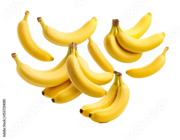 Fototapeta falling bananas isolated on white background