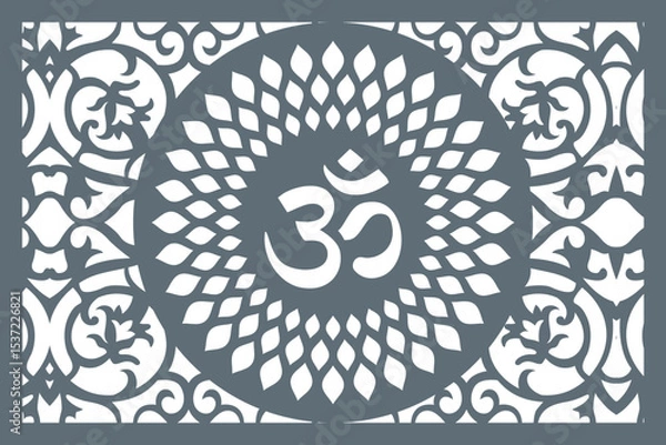 Fototapeta Om Jali design, Om cnc cut jali, corian jali for Temple Mandir door Window etc.