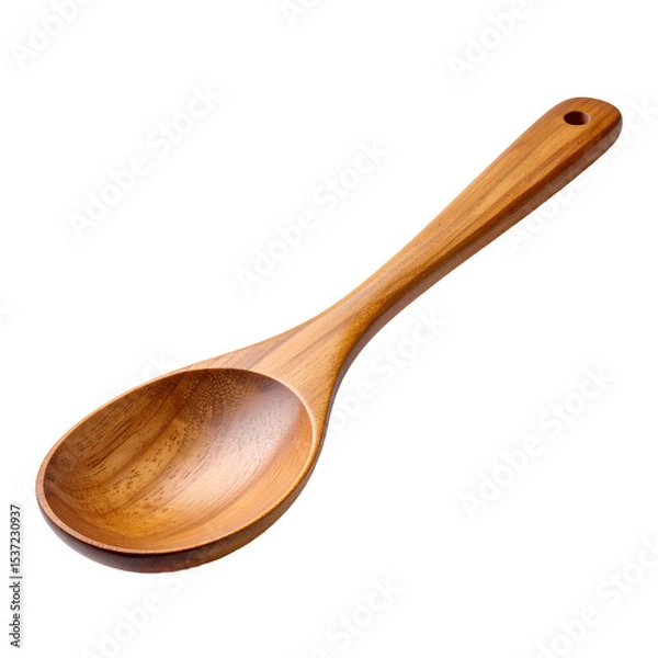Obraz Elegant wooden spoon crafted from teak wood cooking utensil isolated on transparent background