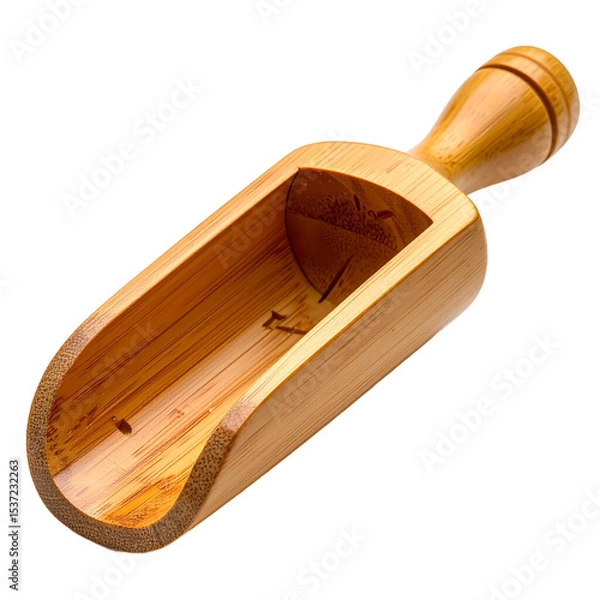 Obraz Wooden handcrafted scoop, rustic design, perfect for kitchen use or display on transparent background