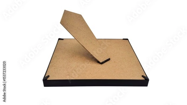 Fototapeta Image of a photo frame flipped over, isolated on white background. Conceptual photography.
