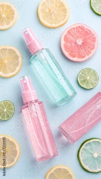 Fototapeta Refreshing Citrus Sprays with Lemon and Grapefruit Slices