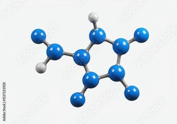 Fototapeta Molecular structure isolated on white background, scientific study uses.