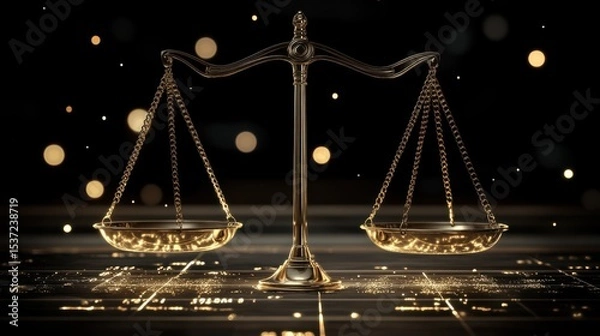 Fototapeta Math clipart Concept a balance scale with numbers on each side, symbolizing equality, soft, even lighting, balanced composition