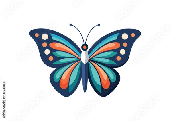 Obraz Butterfly set of different, colorful butterflies, vector isolated on white background

