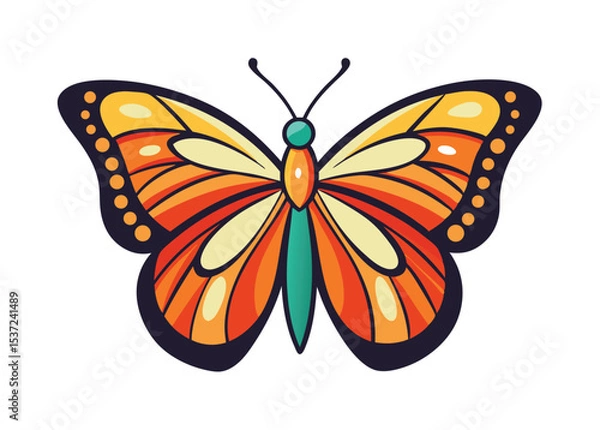Obraz Butterfly set of different, colorful butterflies, vector isolated on white background
