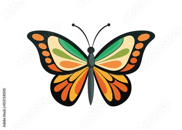 Obraz Butterfly set of different, colorful butterflies, vector isolated on white background
