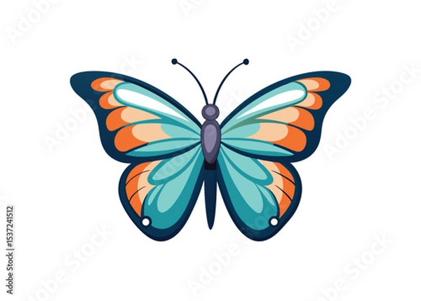 Obraz Butterfly set of different, colorful butterflies, vector isolated on white background
