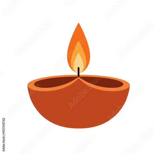 Fototapeta  Diya oli lamp for festival celebration isolated on transparent background, png image 