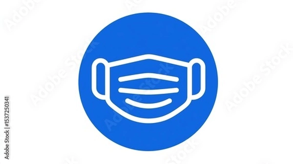 Fototapeta Protective Face Covering Icon: Safeguarding Health and Preventing Spread of Illness