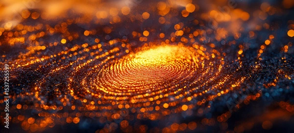 Obraz Glowing abstract with orange and yellow bokeh and circular light patterns