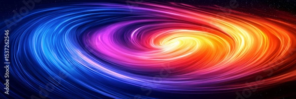 Fototapeta A whirlpool of bright plasma waves, glowing in pinks, oranges, and blues.