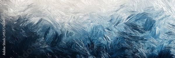Fototapeta Lustrous brushed metal texture in a gradient of icy blue to rich silver