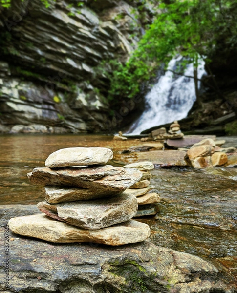 Obraz Lower Cascade Falls near Hanging Rock State Park in central North Carolina