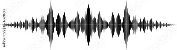 Fototapeta Audio waveform sound wave graphic visual representation frequency amplitude signal design vector 100 editable stock vector illustration