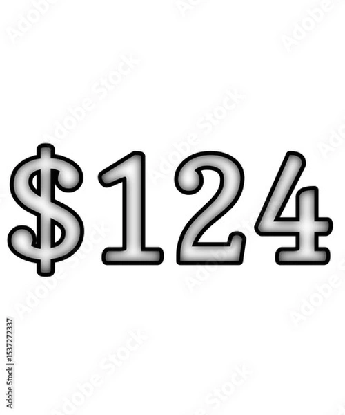 Obraz dollar sign on white background $124