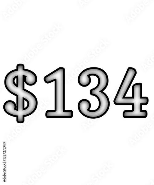 Obraz dollar sign on white background $134