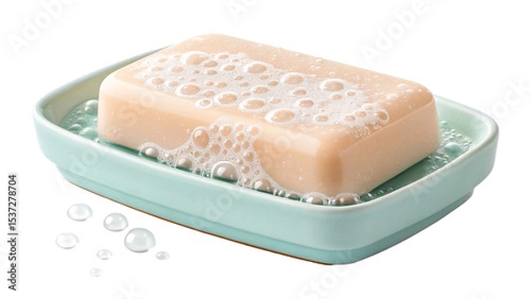 Fototapeta soap on white background