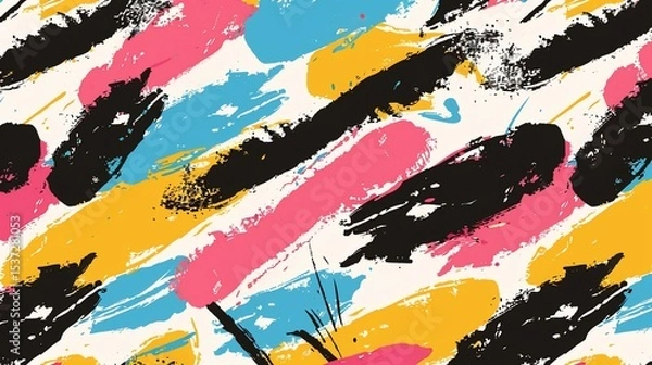 Obraz Vibrant abstract paint strokes pattern