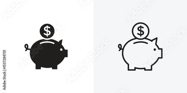 Fototapeta Piggy bank icon