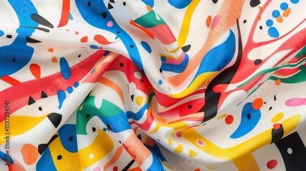 Obraz Vibrant abstract textile with a dynamic pattern