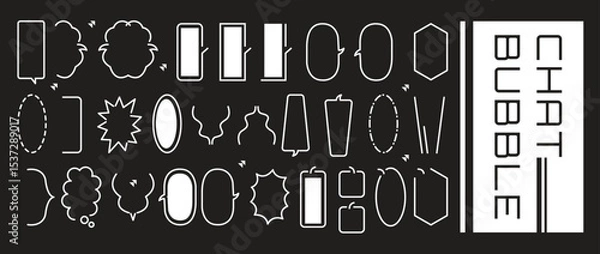 Fototapeta Set of simple and flat speech bubbles icon design