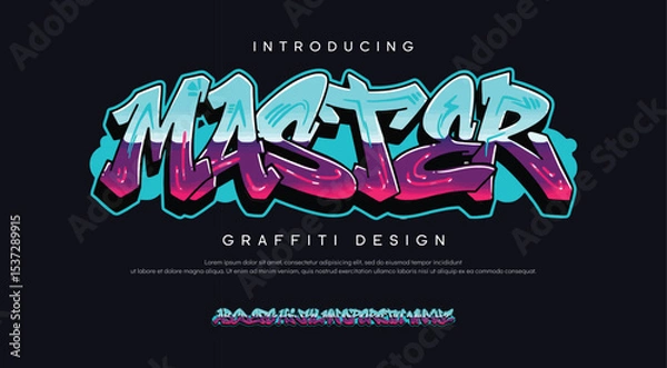 Fototapeta Master logo graffiti font text effect, spray and street text style 