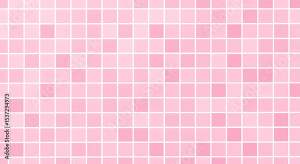 Fototapeta Pink tile pattern displaying pastel shades and grids suitable for various design applications