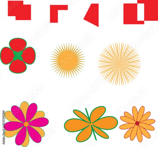 Obraz set of flower icons
