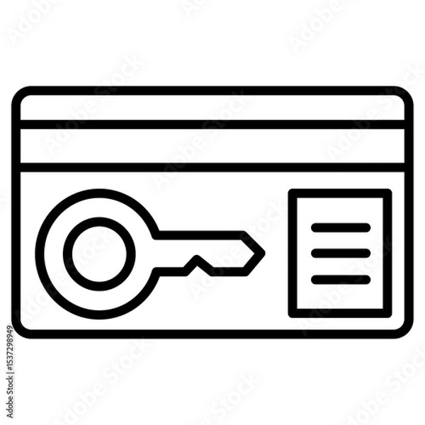 Fototapeta Keycard access icon Thin line vector design