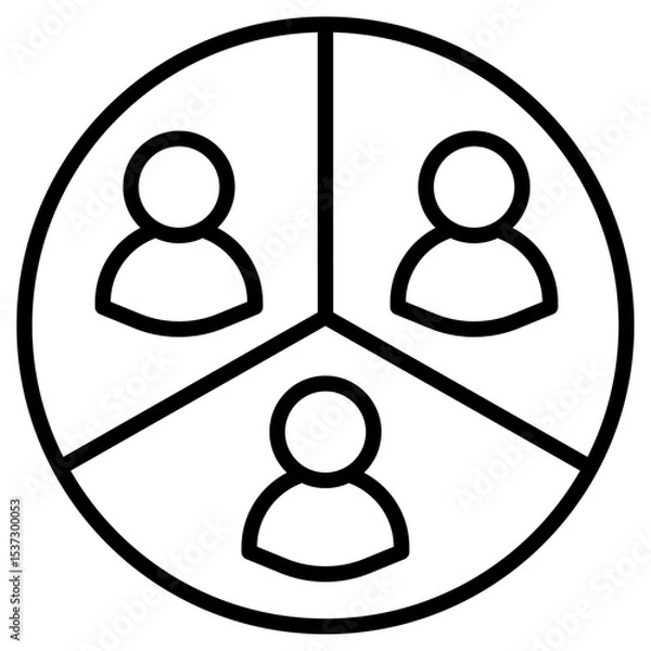 Obraz People segmentation icon Thin line vector design