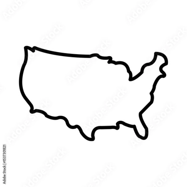 Obraz USA map icon Thin line vector design