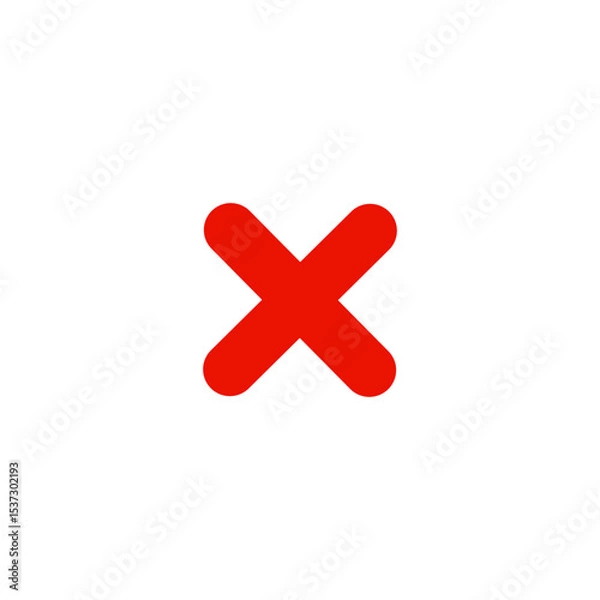 Obraz Red X cross icon