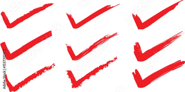 Fototapeta abstract hand drawn brush stroke check mark, vector illustration.