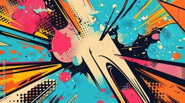Obraz Vibrant, dynamic abstract design.  Colorful explosions