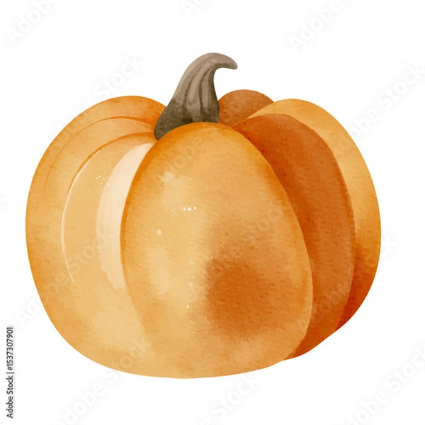 Obraz Watercolor pumpkin illustration perfect for fall, thanksgiving, and autumn designs