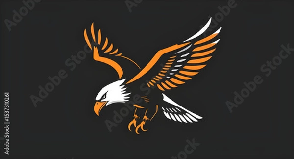 Fototapeta Eagle icon, Eagle vector, Eagle illustration, Bald eagle, Soaring eagle, Flying eagle, Eagle wings spread, Eagle in flight, Powerful bird, Eagle head icon, Majestic eagle, American eagle, Realistic ea
