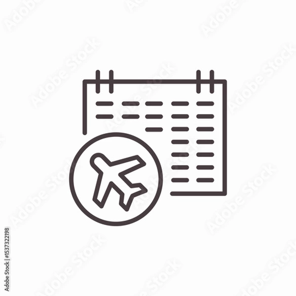 Fototapeta flight schedule calendar icon sign vector