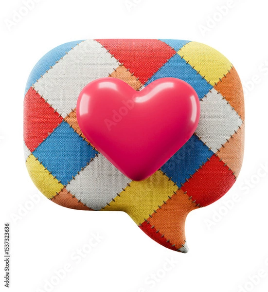 Obraz Ícone Balão de Coração Xadrez