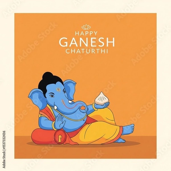 Obraz Happy ganesh chaturthi illustration featuring lord ganesha