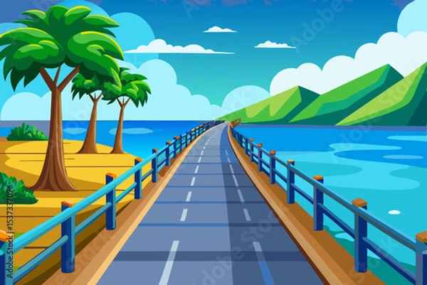 Obraz tropical beach with palm trees