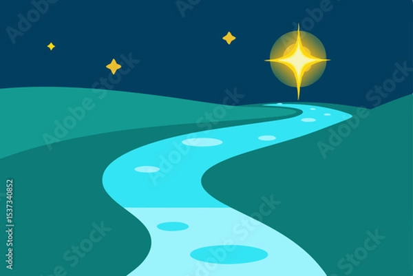 Fototapeta Serene Night River A Starlit Path of Tranquility and Peace