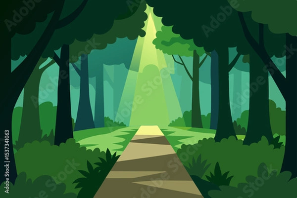 Fototapeta Enchanted Forest Path A Serene Green Journey into Nature's Embrace