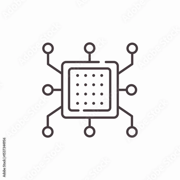 Fototapeta microchip processor circuit icon sign vector