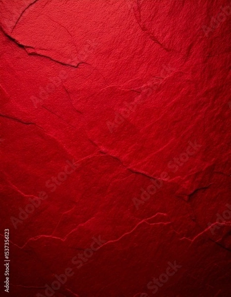 Fototapeta Bright red abstract background features a smooth, blank paper texture with subtle folds and shadows. Its vivid color and clean surface create a bold, dynamic visual ideal for design presentations and 