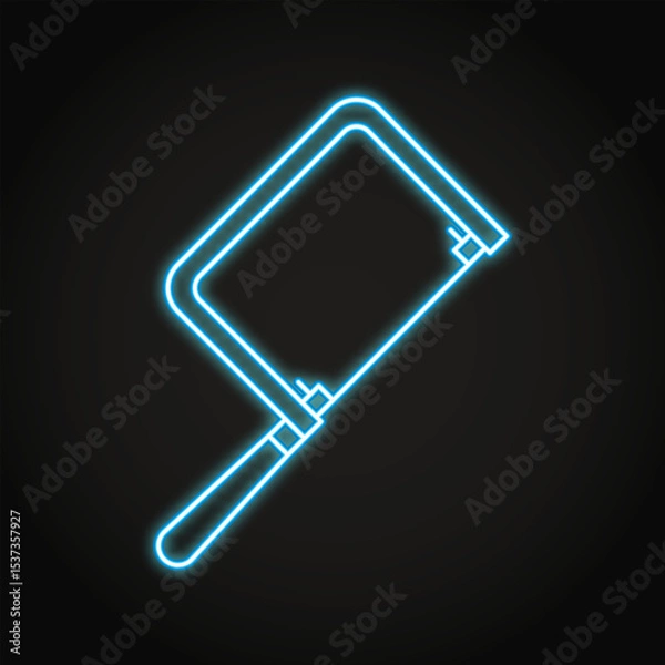 Obraz Coping saw neon line icon