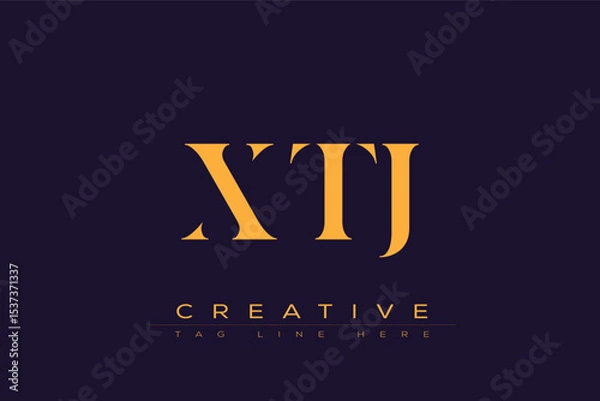 Fototapeta XTJ abstract letter logo design. This logo is designed by three abstract letters.