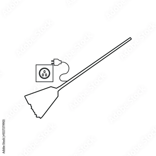 Fototapeta Broom with a current socket