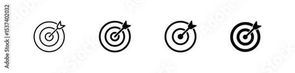 Fototapeta Target icon. Goal icon set. Isolated aim vector set. Line target icon. Dart line sign. Aim sign.