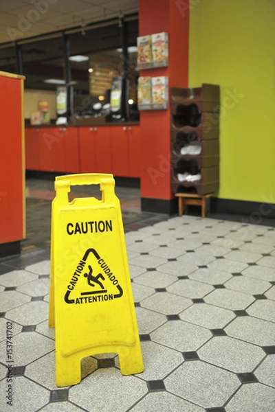 Obraz Restaurant Wet Floor Sign